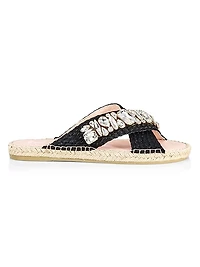 Crystal Raffia Espadrille Sandals