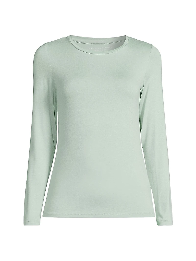 Soft Touch Crewneck Long-Sleeve Top