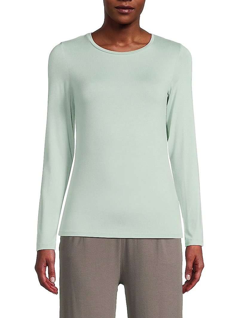 Soft Touch Crewneck Long-Sleeve Top