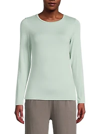 Soft Touch Crewneck Long-Sleeve Top
