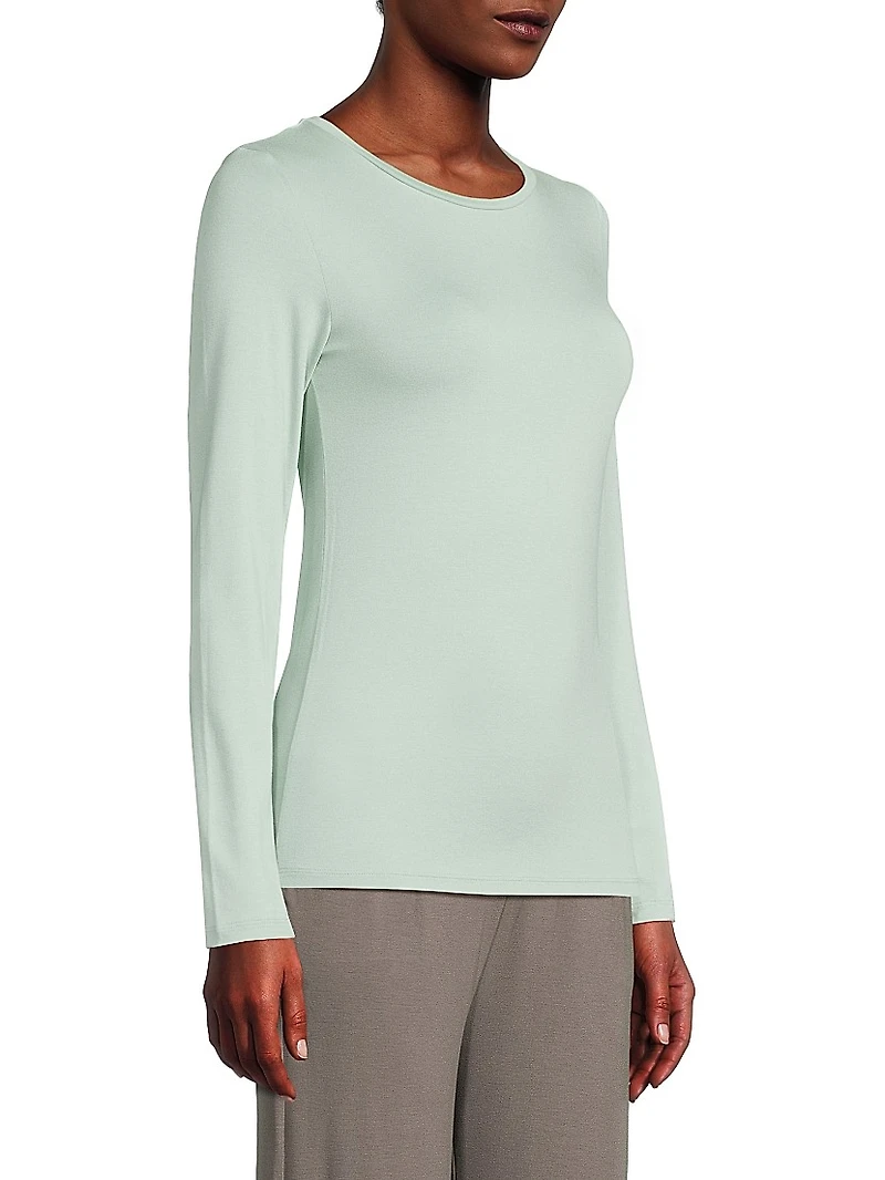 Soft Touch Crewneck Long-Sleeve Top