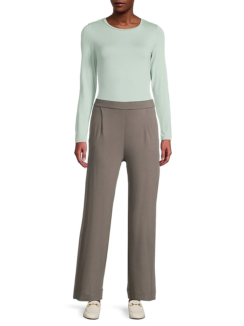 Soft Touch Crewneck Long-Sleeve Top