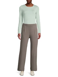 Soft Touch Crewneck Long-Sleeve Top