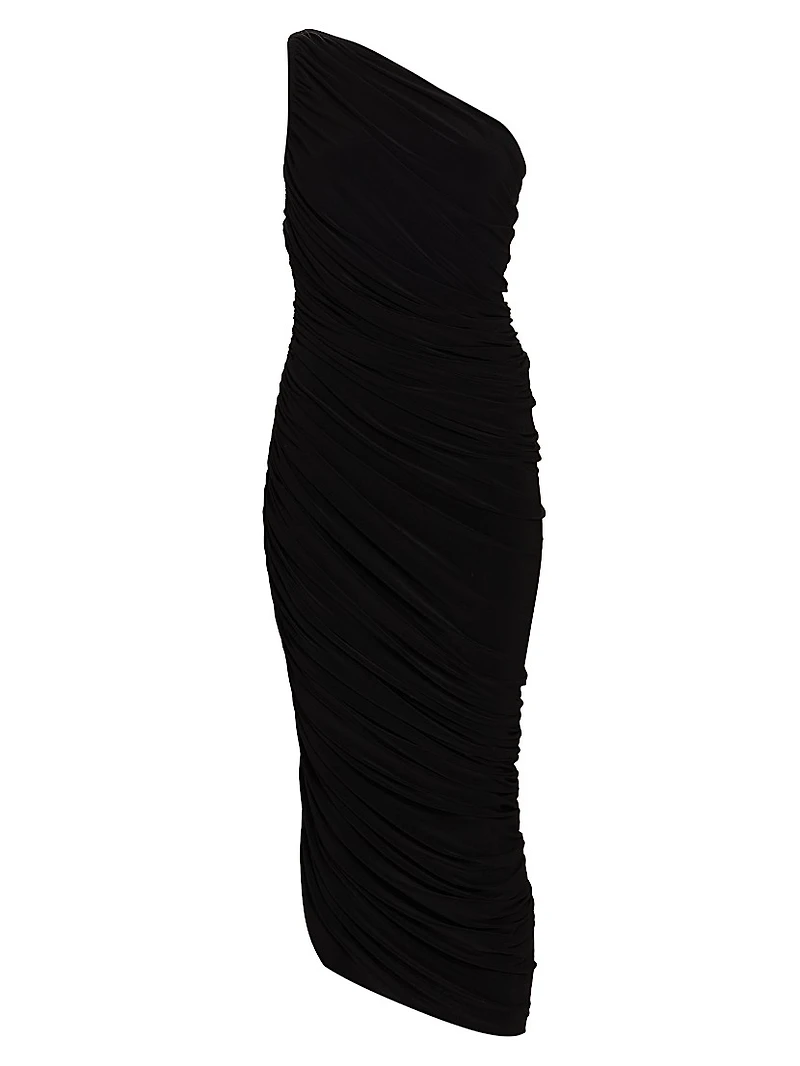 Diana Ruched One-Shoulder Gown