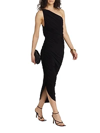 Diana Ruched One-Shoulder Gown