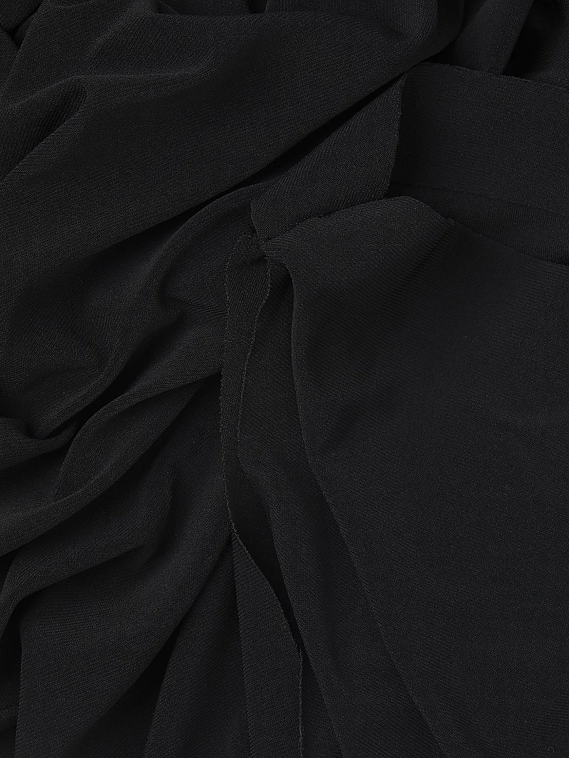 Asymmetric Drop-Shoulder Wide-Leg Jumpsuit