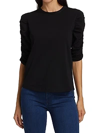 Waldorf Ruched-Sleeve T-Shirt