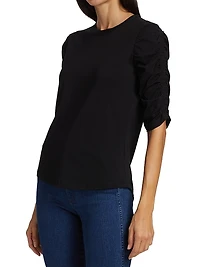 Waldorf Ruched-Sleeve T-Shirt