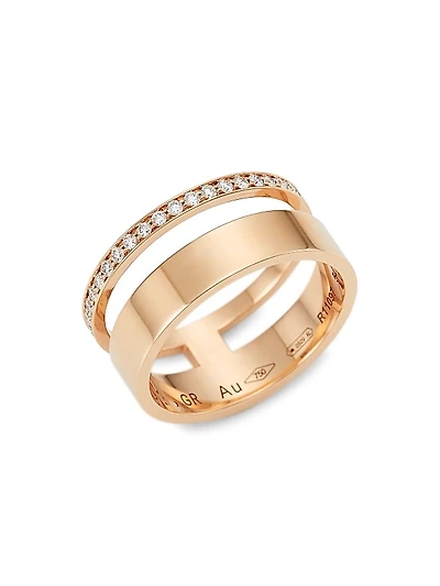 Berbere 18K Pink Gold & Diamond Double-Band Ring