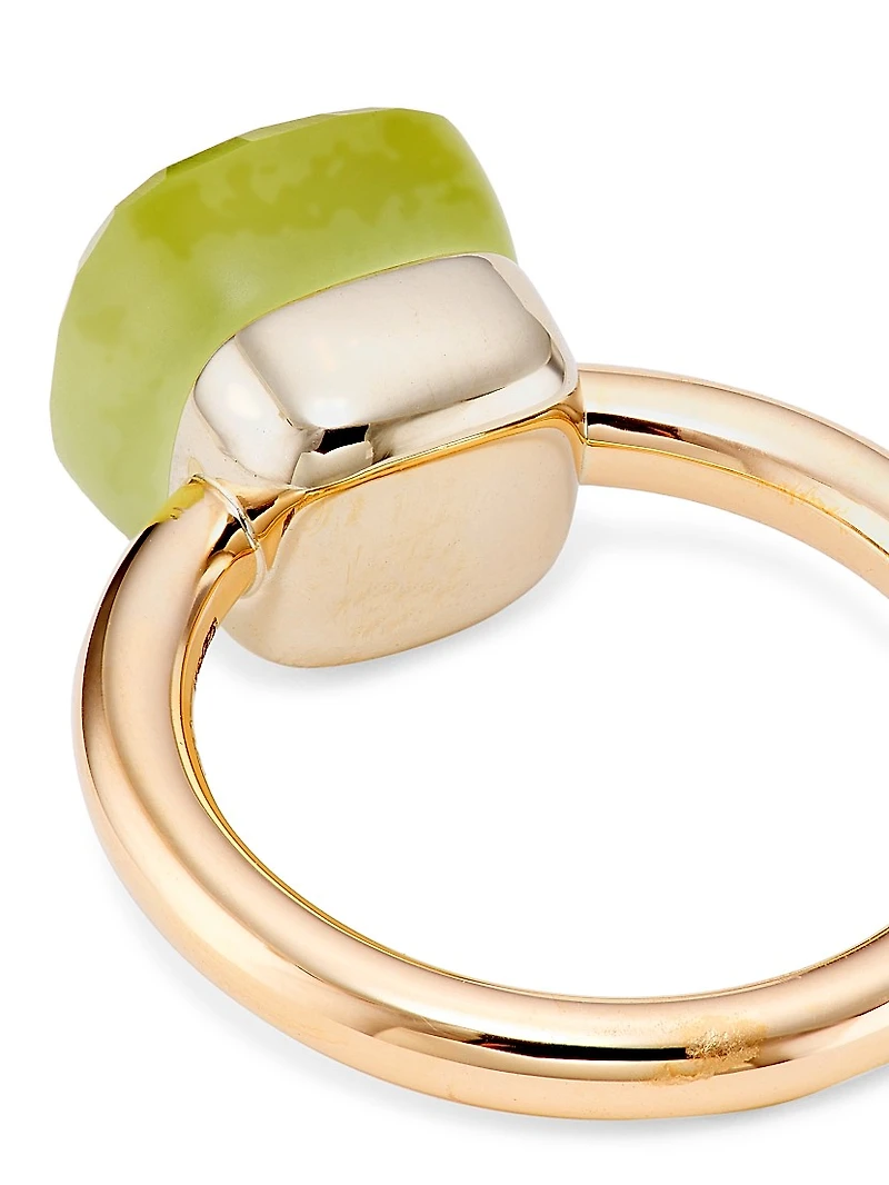 Nudo Gelè Classic Lemon Quartz, Chrysoprase 18K Rose Gold & White Ring