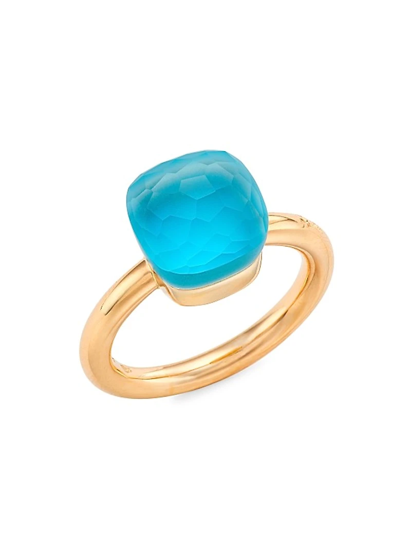 Nudo Gelè Classic Sky Blue Topaz, Turquoise, Mother-Of-Pearl 18K Rose Gold & 18K White Gold Ring
