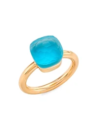Nudo Gelè Classic Sky Blue Topaz, Turquoise, Mother-Of-Pearl 18K Rose Gold & 18K White Gold Ring