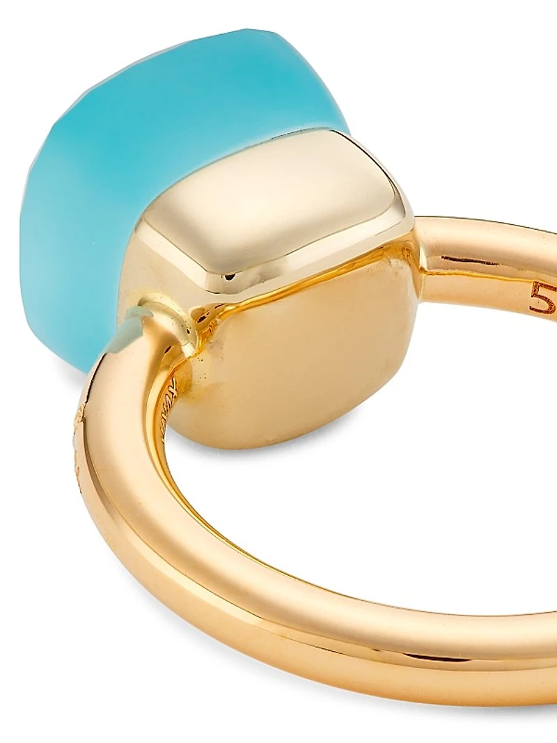 Nudo Gelè Classic Sky Blue Topaz, Turquoise, Mother-Of-Pearl 18K Rose Gold & 18K White Gold Ring