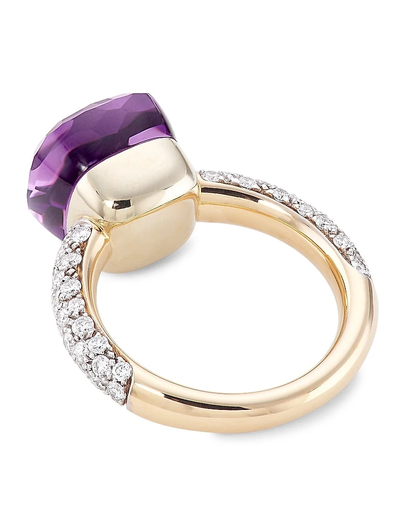 Nudo 18K Rose Gold, Diamond & Amethyst Classic Square Ring