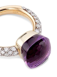 Nudo 18K Rose Gold, Diamond & Amethyst Classic Square Ring