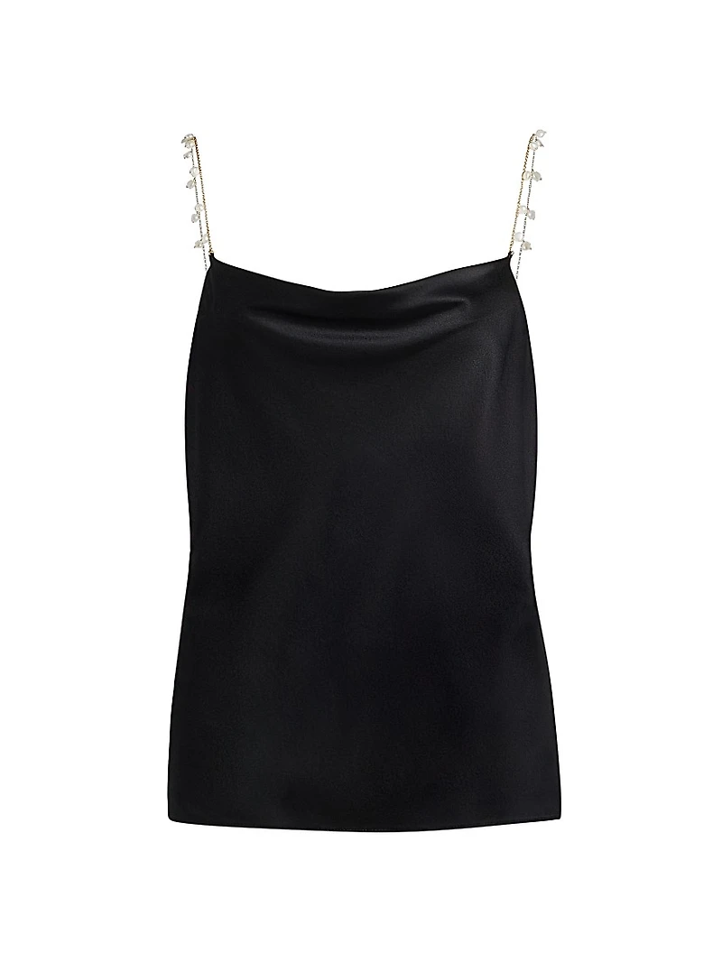 Busy Cowlneck Silk-Blend Blouse