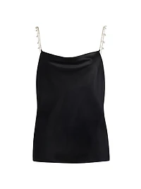 Busy Cowlneck Silk-Blend Blouse