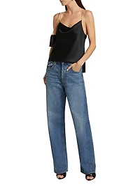 Busy Cowlneck Silk-Blend Blouse