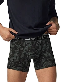 Barocco-Print Cotton-Stretch Boxer Briefs