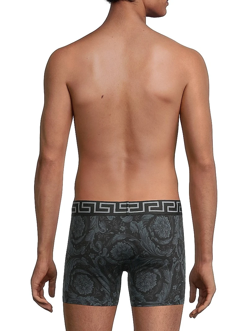 Barocco-Print Cotton-Stretch Boxer Briefs