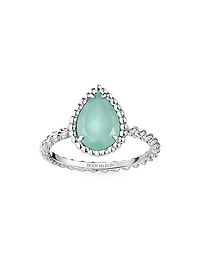 Serpent Bohème 18K White Gold & Aquaprase Small Ring