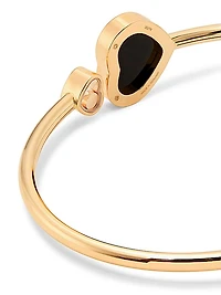 Happy Diamonds Happy Hearts 18K Rose Gold, Diamond & Onyx Bangle