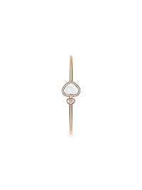 Happy Diamonds Happy Hearts 18K Rose Gold, Diamond & Mother-Of-Pearl Bangle