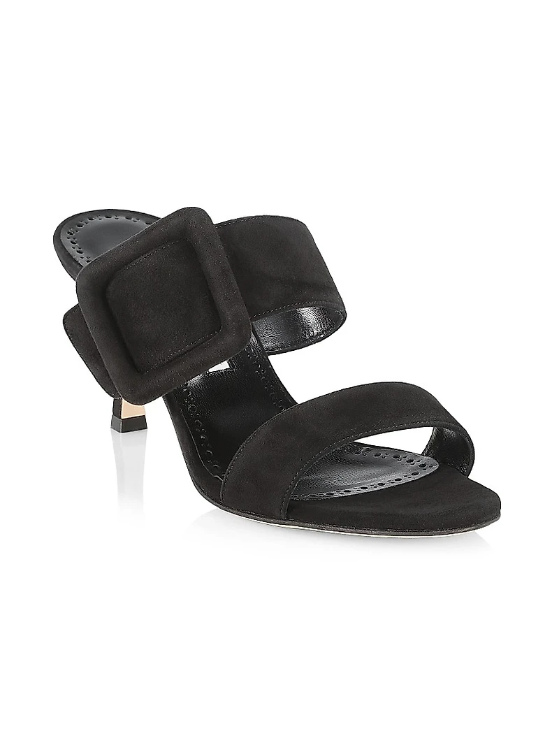 Gable 70MM Suede Buckle Mules
