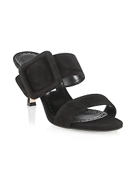 Gable 70MM Suede Buckle Mules