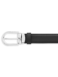 Horseshoe Buckle Cut-to-Size Reversible Leather Belt