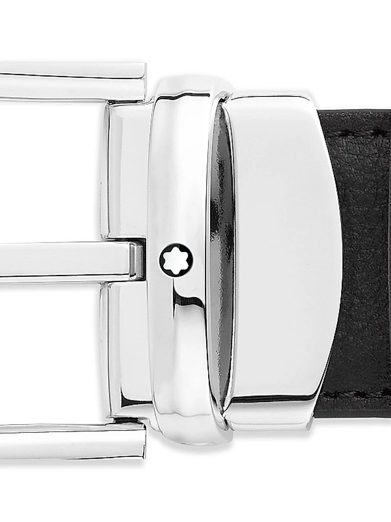 Horseshoe Buckle Cut-to-Size Reversible Leather Belt