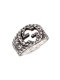 Sterling Silver Interlocking G Paisley Ring