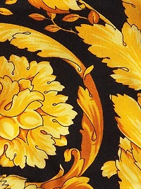 Print & Lace Trim Thong