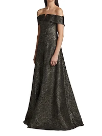 Off-The-Shoulder A-Line Gown