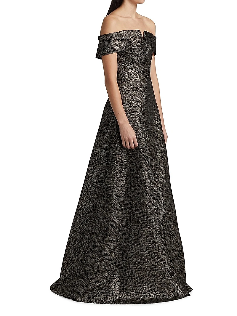 Off-The-Shoulder A-Line Gown