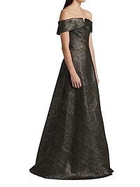 Off-The-Shoulder A-Line Gown