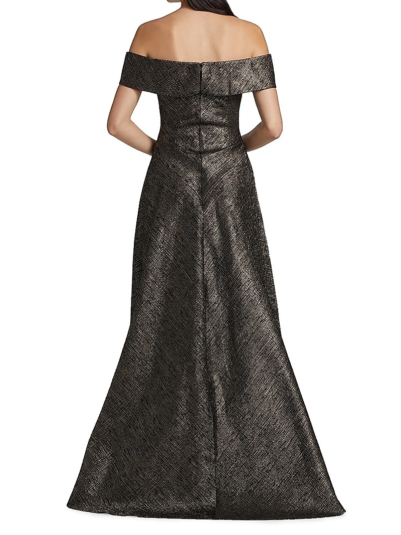 Off-The-Shoulder A-Line Gown