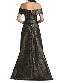 Off-The-Shoulder A-Line Gown