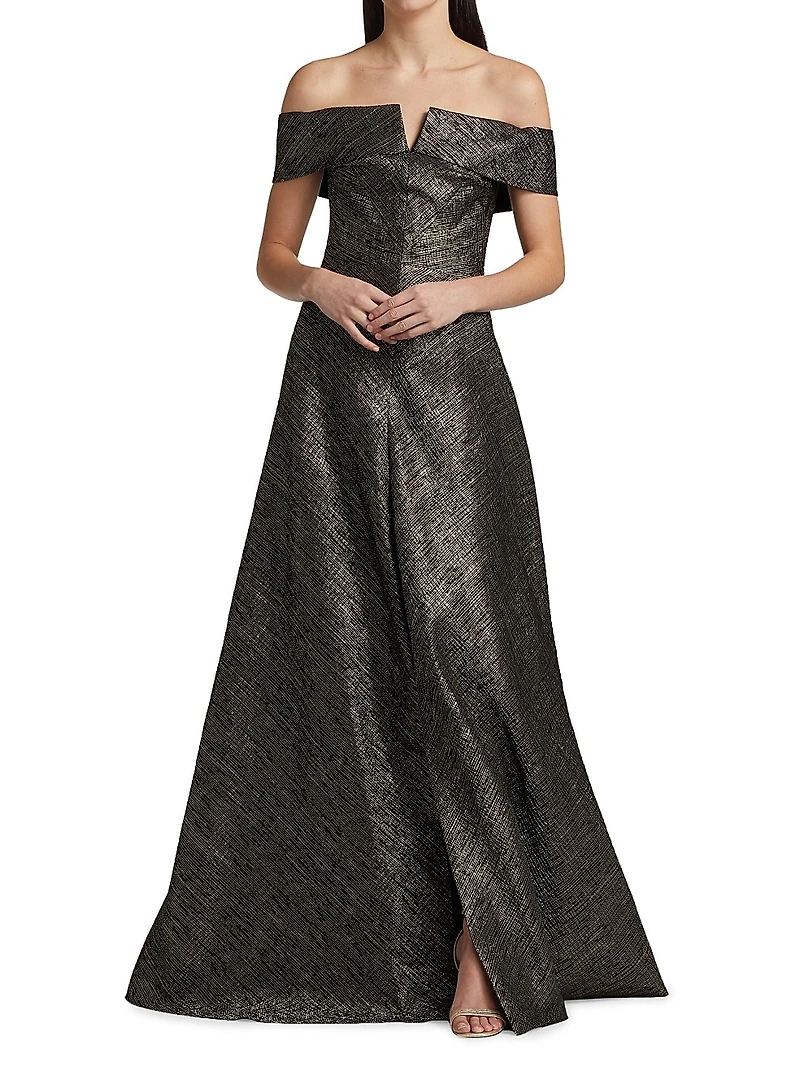 Off-The-Shoulder A-Line Gown