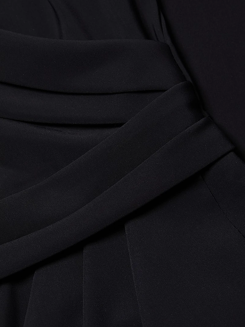 Jodene Pleated Wrap Midi Dress