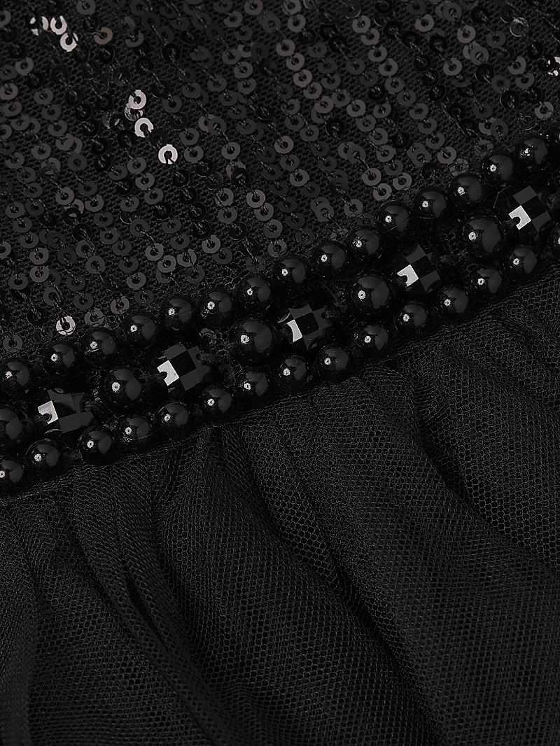 Sequined Tea-Length Dress