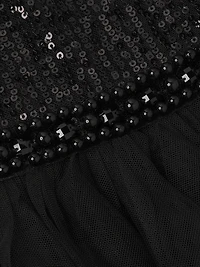 Sequined Tea-Length Dress