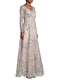 Embroidered Lace Gown