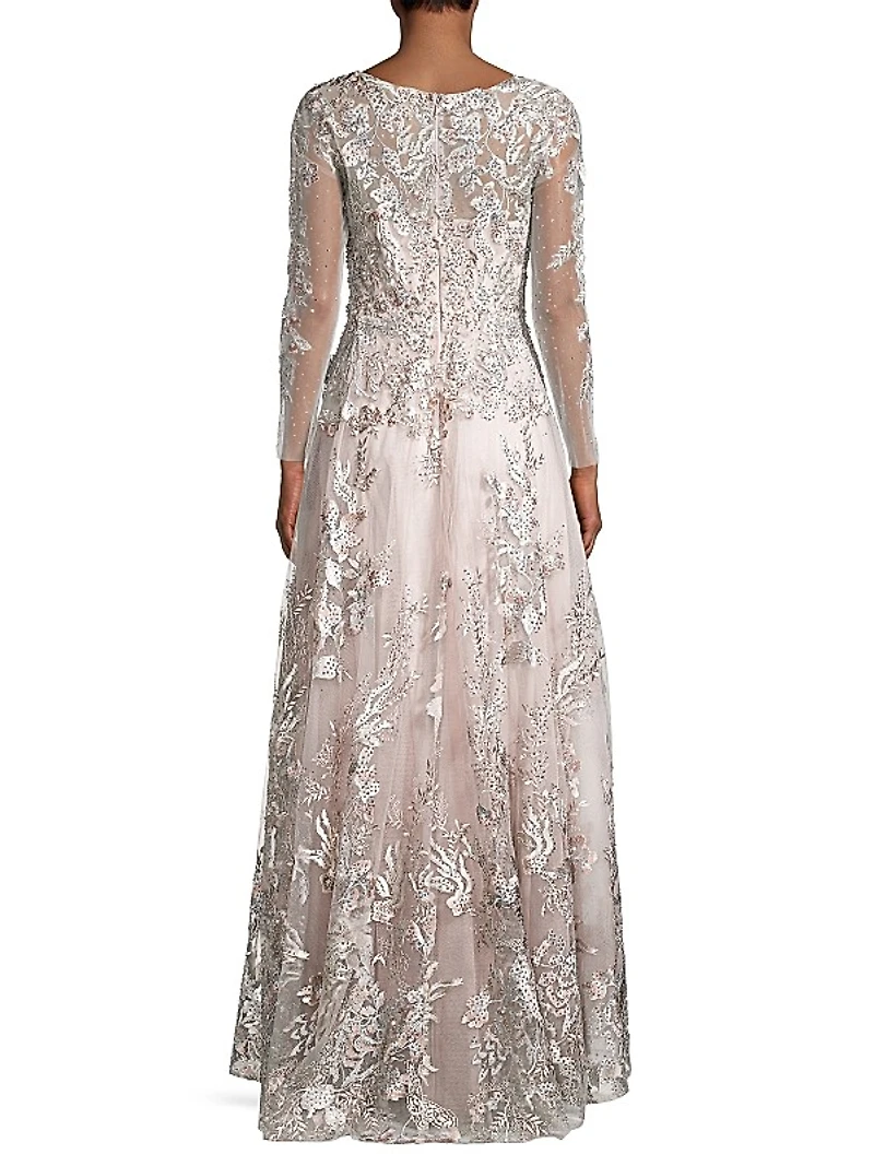 Embroidered Lace Gown