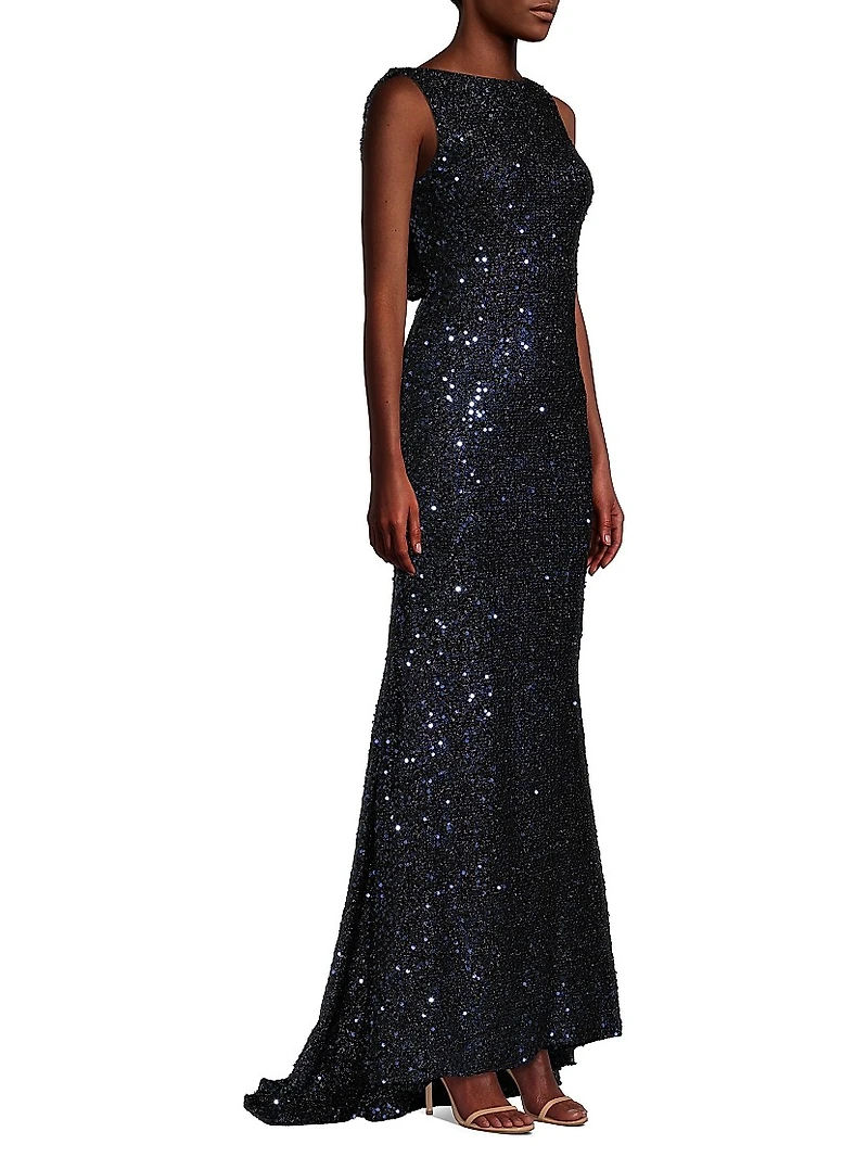 Sequin Sleeveless Sheath Gown