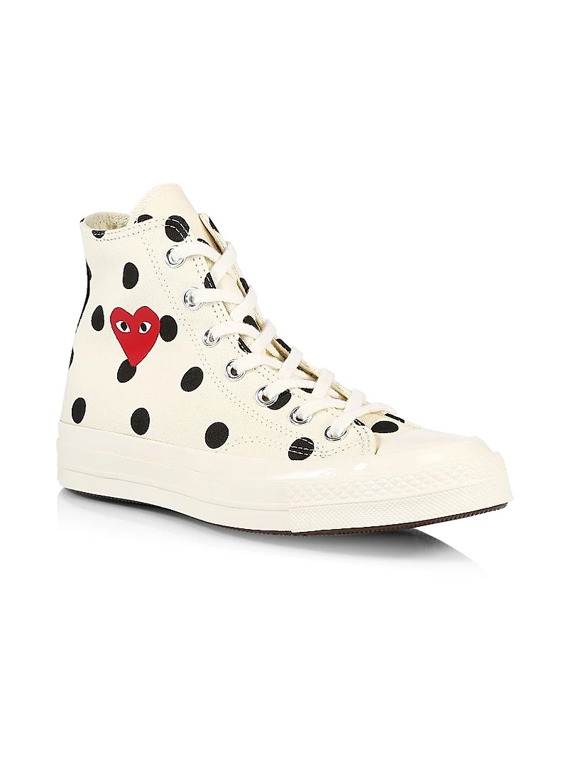 CdG PLAY x Converse Men's Chuck Taylor All Star Polka Dot High-Top Sneakers