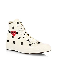 CdG PLAY x Converse Men's Chuck Taylor All Star Polka Dot High-Top Sneakers