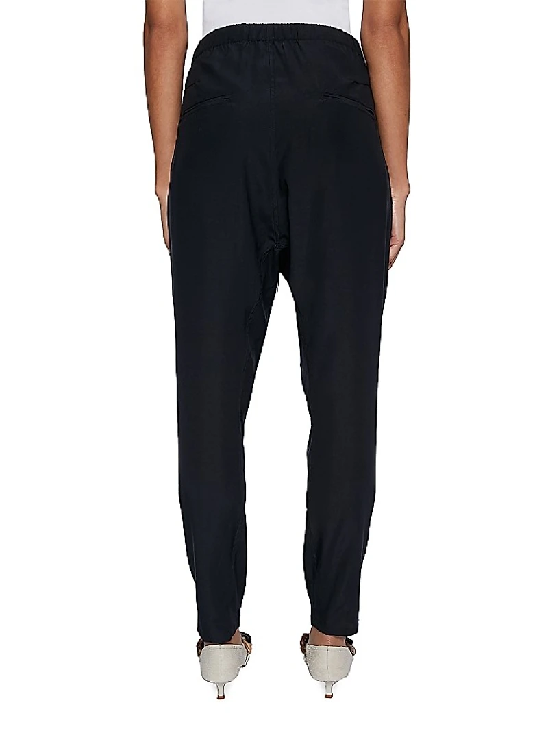 Stretch Silk Dropped Crotch Pants