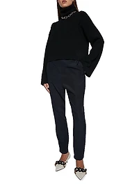 Stretch Silk Dropped Crotch Pants