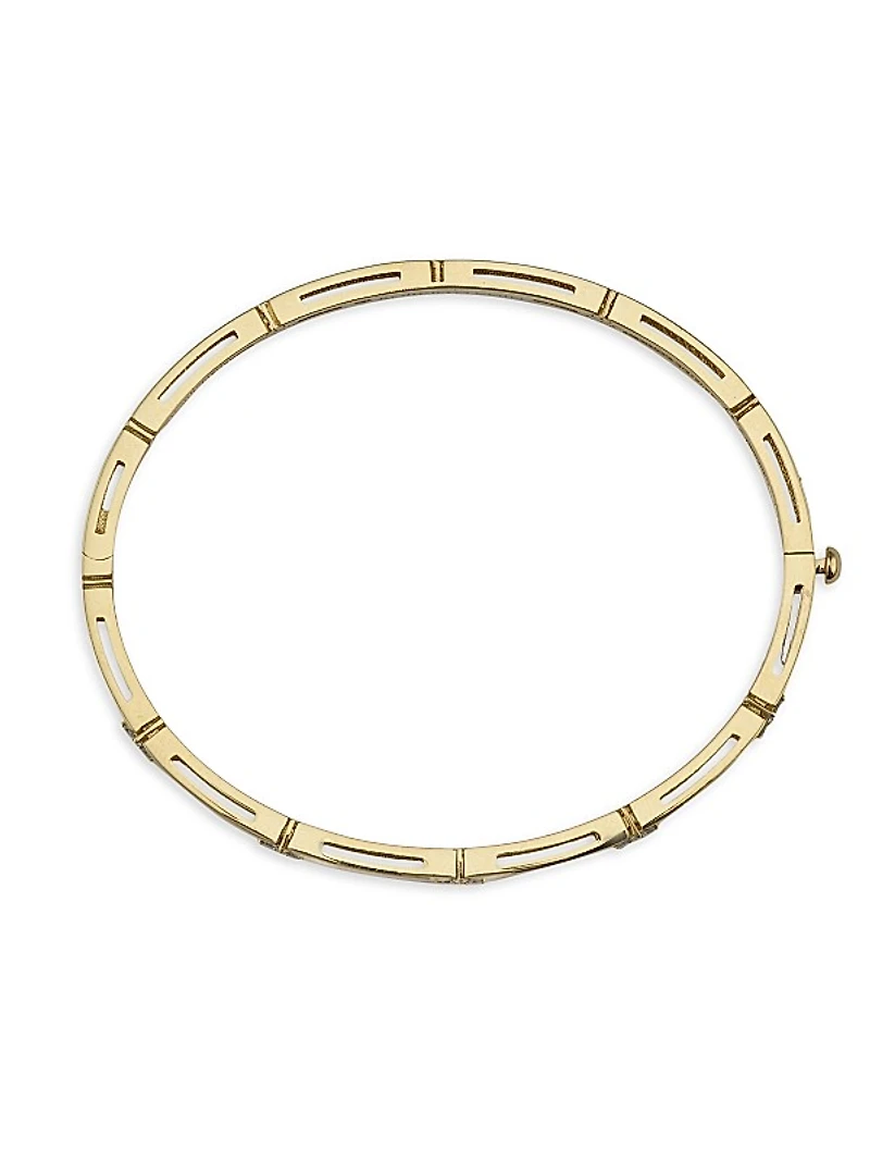 Love In Verona 18K Yellow Gold & 0.15 TCW Diamond Bangle